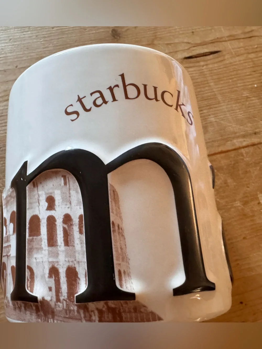 Starbucks Roma White Ceramic Mug with Black Logo - White